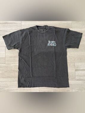 Men's BORN X RAISED Crooked Tee T-Shirt Vintage Black Size L Large New